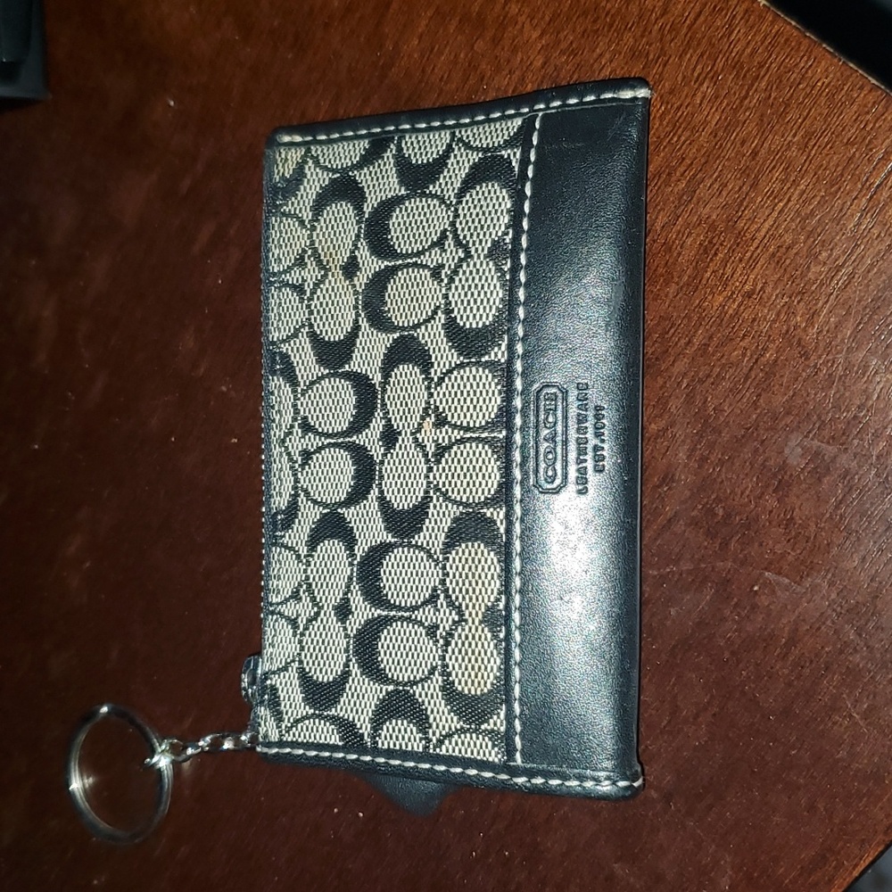 Black and Grey Coach Coin Purse